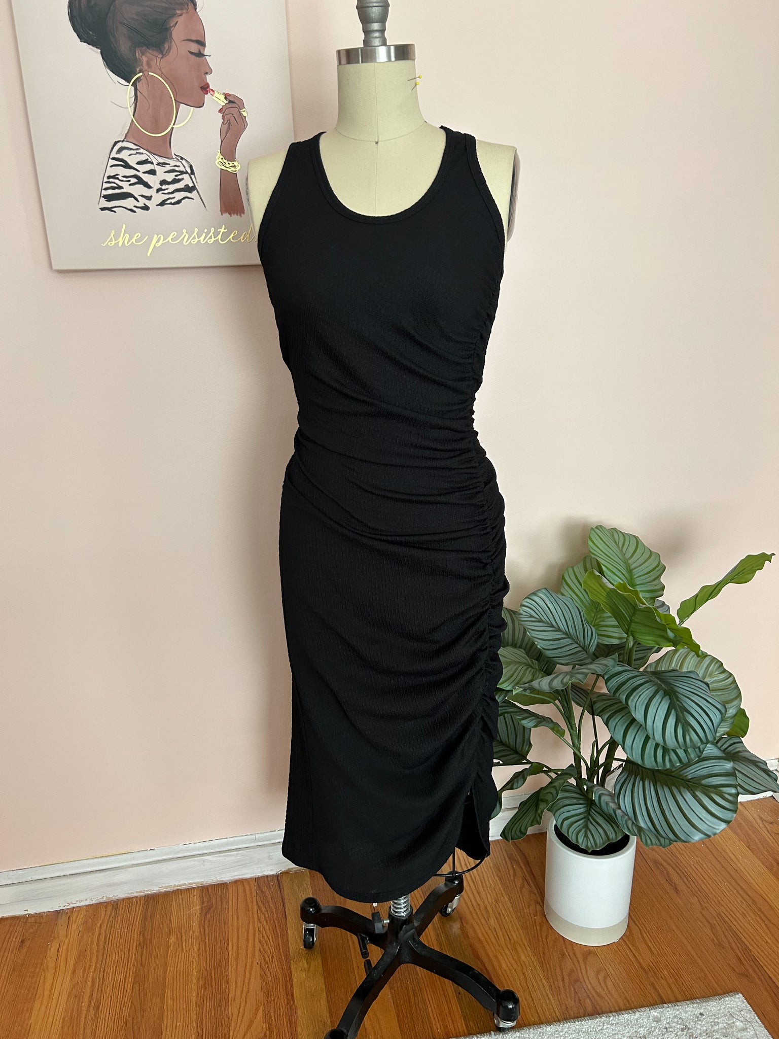 Midnights Ruched Midi Dress